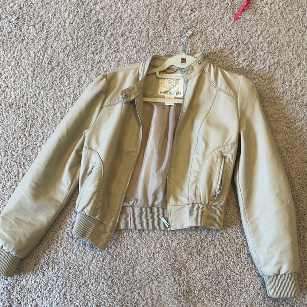Tan leather jacket